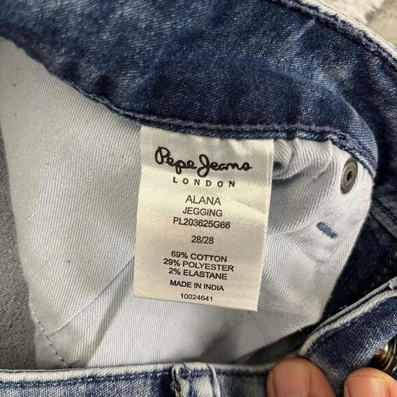 Pepe Jeans London Women 28 Alana Jegging Skinny Fit Light Wash Stretch Denim - Picture 6 of 11